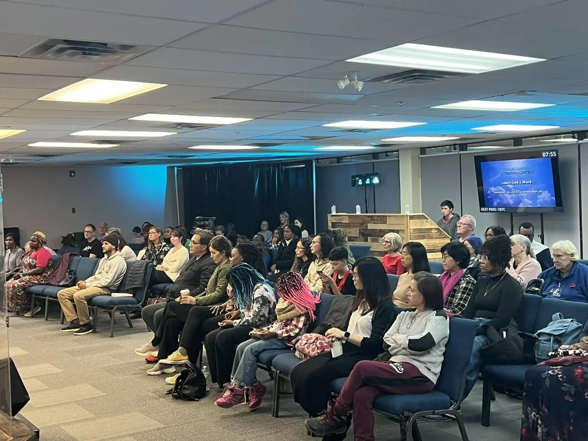 Inside the Alberta Bible College Chapel where Canadian Bible Training Centres meet in Calgary