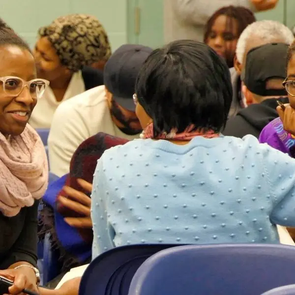 Students talking together after class at Canadian Bible Training Centres