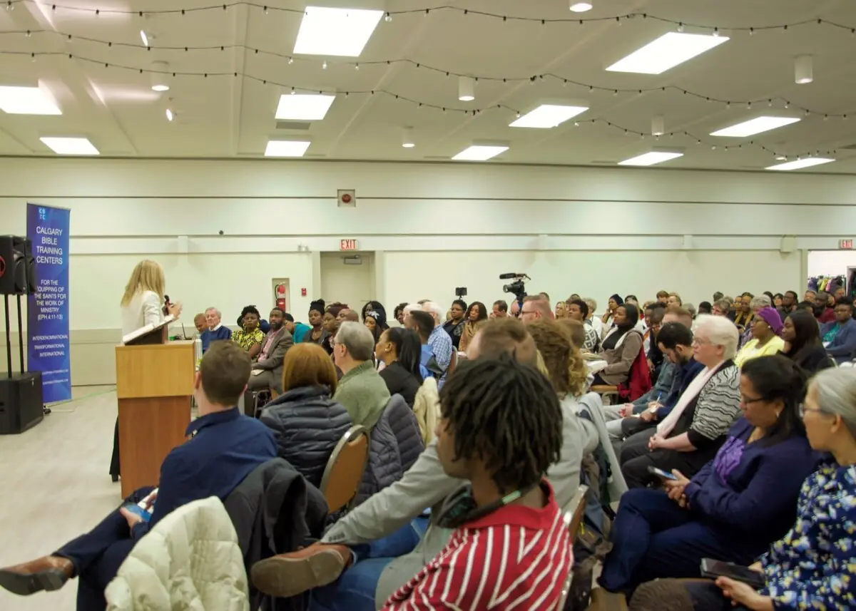 Congregation at the Prophetic Conference in the Alberta Bible College Chapel, Calgary